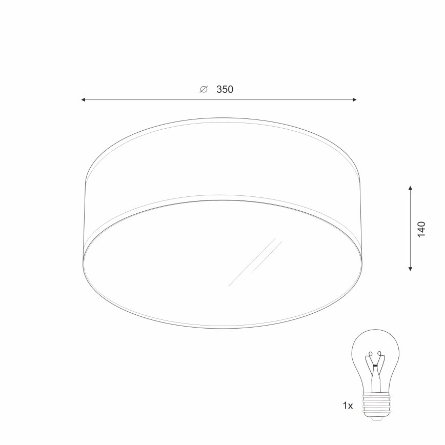 Потолочный светильник SIRJA 1xE27/60W/230V диаметр 35 см кремовый