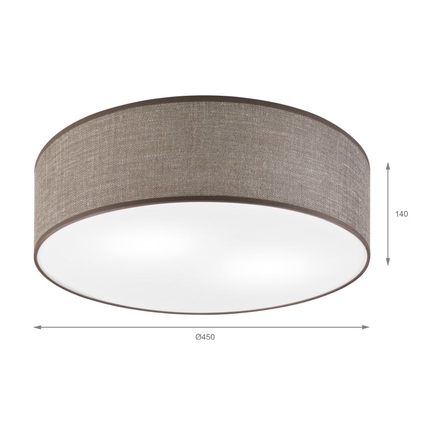 Потолочный светильник SIRJA 2x E27, 15 Вт, 230 В, диаметр 45 см, коричневый