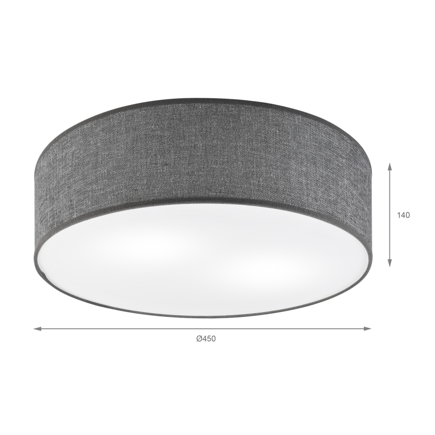 Потолочный светильник SIRJA 2xE27/15W/230V диам. 45 см серый