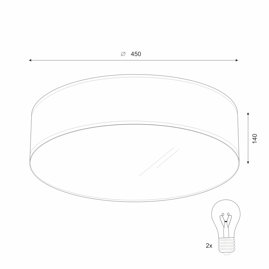 Потолочный светильник SIRJA 2xE27/60W/230V диаметр 45 см белый