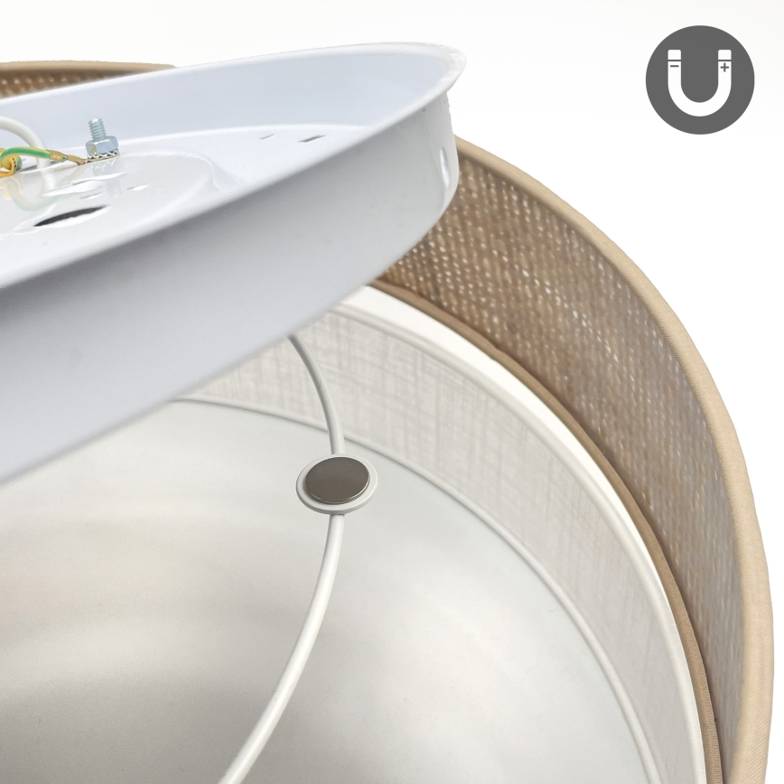 Потолочный светильник SIRJA BOHO, 2xE27/15W/230V, диаметр 45 см, бежевый/белый