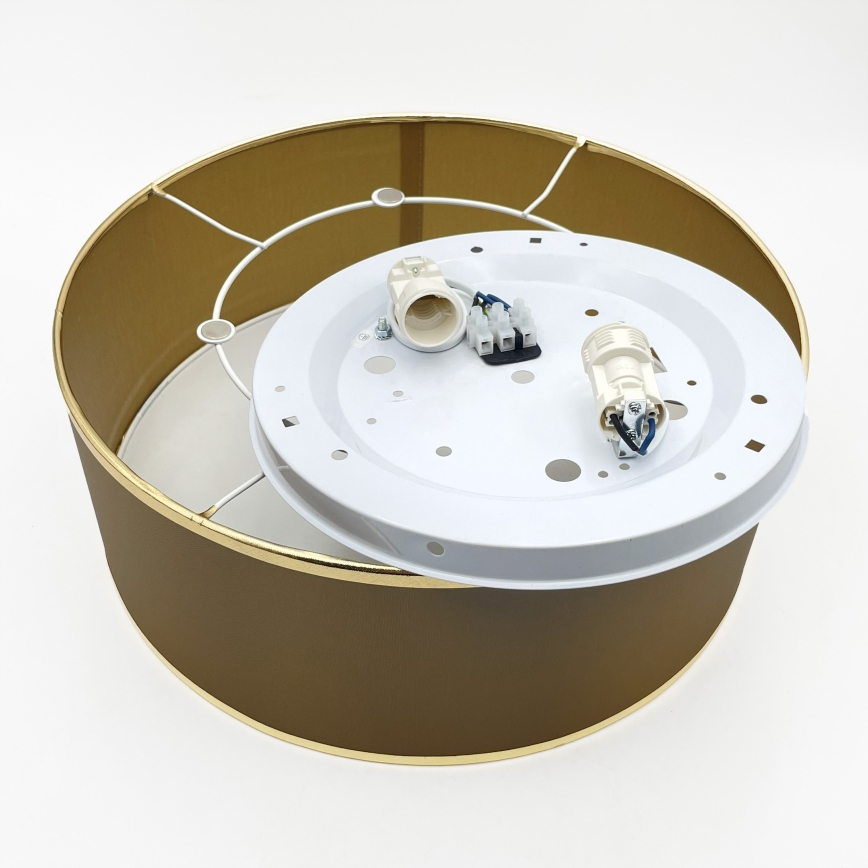 Потолочный светильник SIRJA DOUBLE 2xE14/15W/230V диам. 35 см коричневый/золотистый