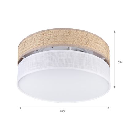 Потолочный светильник SIRJA DOUBLE BOHO 2xE14/15W/230V, диаметр 35 см, бежевый/белый