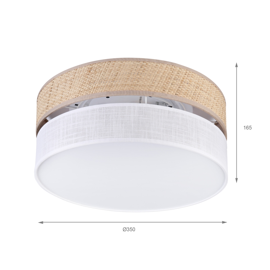 Потолочный светильник SIRJA DOUBLE BOHO 2xE14/15W/230V, диаметр 35 см, бежевый/белый