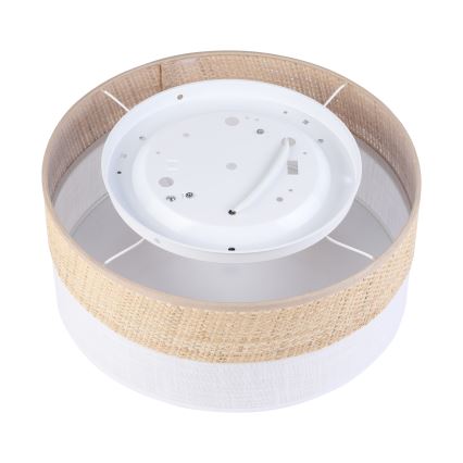 Потолочный светильник SIRJA DOUBLE BOHO 2xE14/15W/230V Ø 35 см бежевый/белый