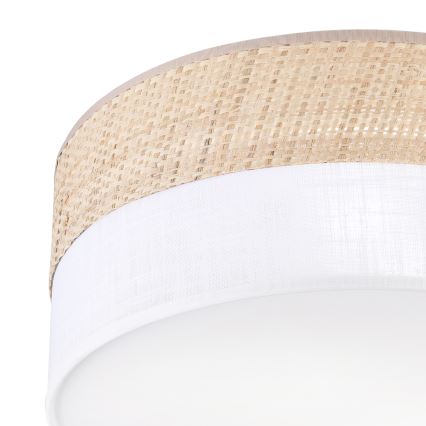 Потолочный светильник SIRJA DOUBLE BOHO 2xE14/15W/230V Ø 35 см бежевый/белый