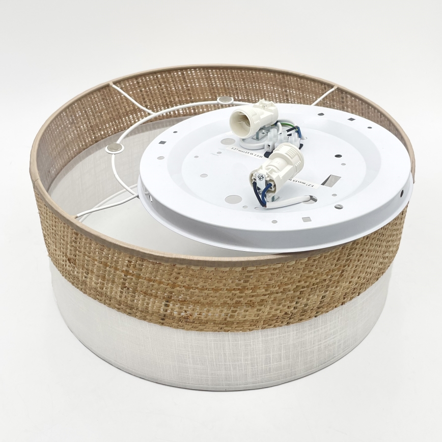 Потолочный светильник SIRJA DOUBLE BOHO 2xE14/15W/230V Ø 35 см бежевый/белый