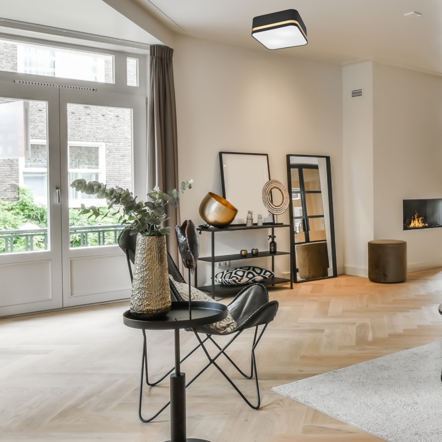 Потолочный светильник SIRJA SQUARE 2xE27/60W/230V 35x35 см черный