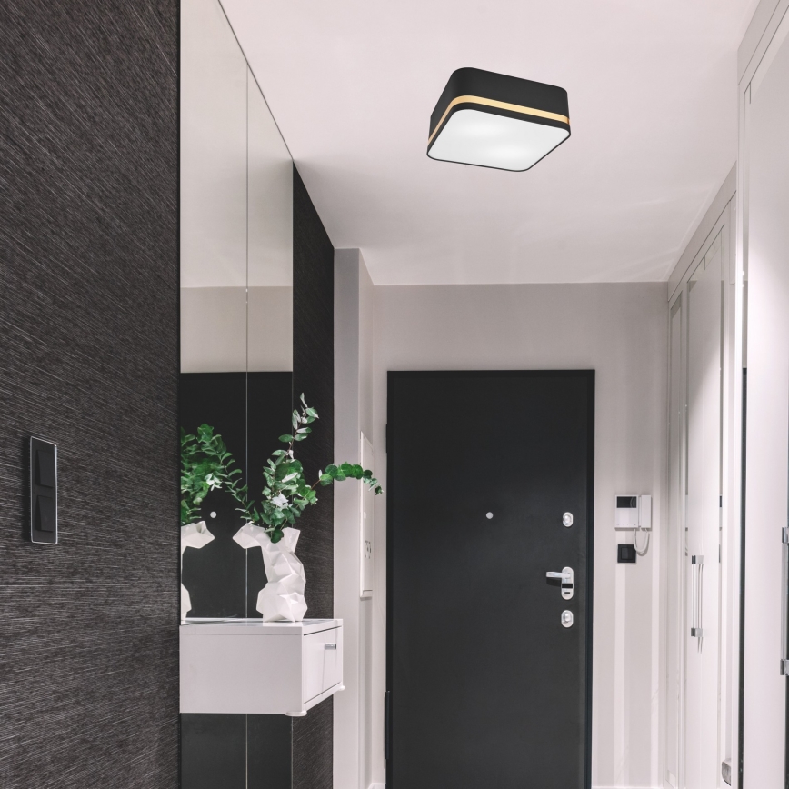 Потолочный светильник SIRJA SQUARE 2xE27/60W/230V 35x35 см черный