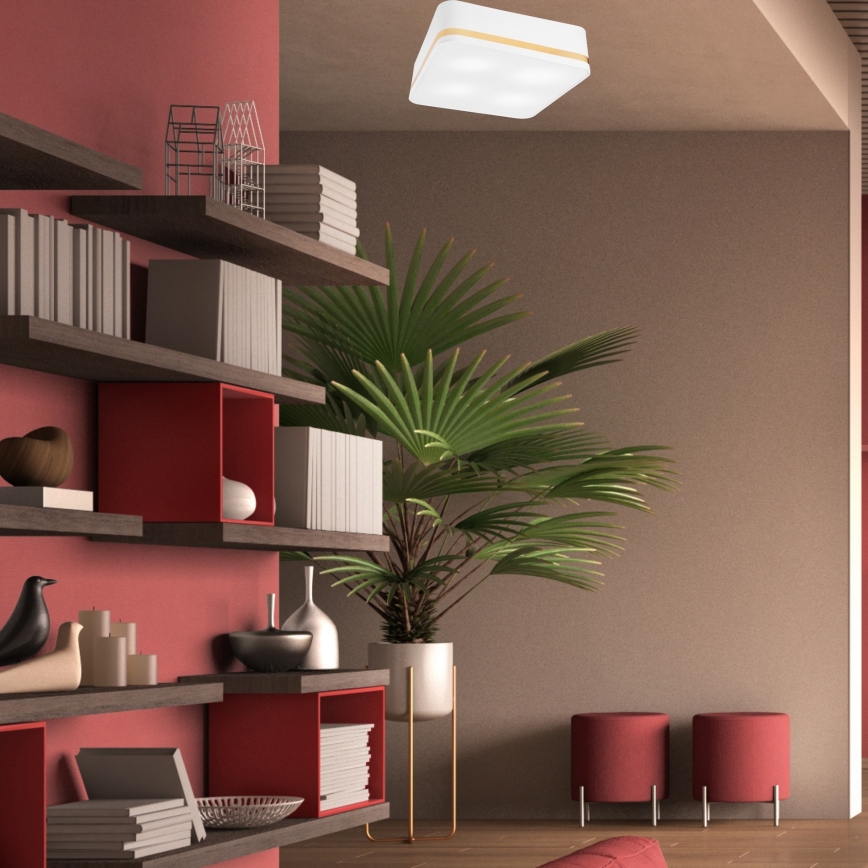 Потолочный светильник SIRJA SQUARE 4xE27/60W/230V 45x45 см белый