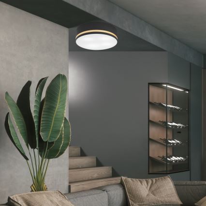 Потолочный светильник SIRJA STRIPE 4xE27/15W/230V диаметр 45 см черный