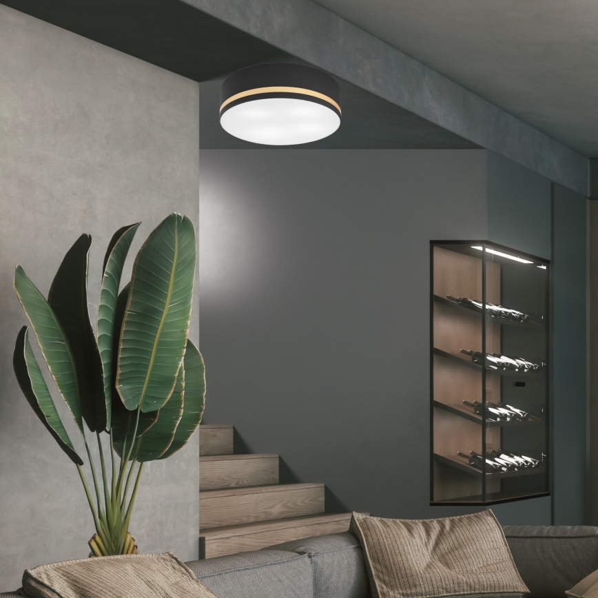 Потолочный светильник SIRJA STRIPE 4xE27/15W/230V диаметр 45 см черный