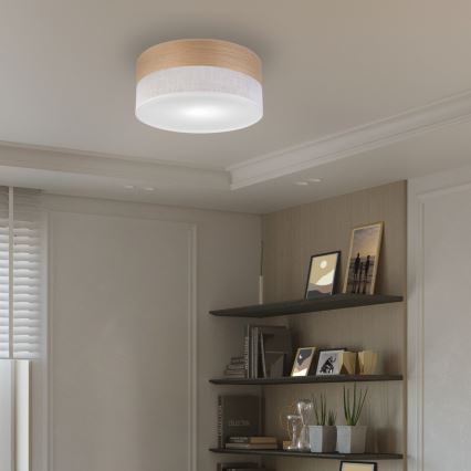 Потолочный светильник SIRJA WOOD 1xE27/15W/230V диаметр 35 см белый/дуб