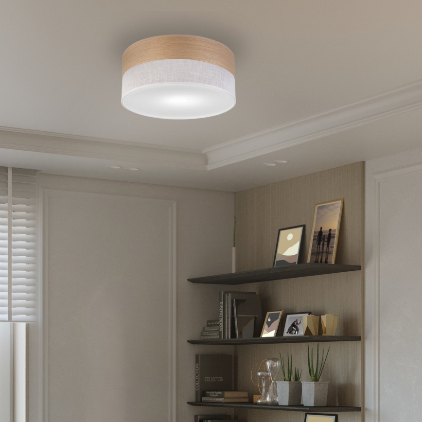 Потолочный светильник SIRJA WOOD 1xE27/15W/230V диаметр 35 см белый/дуб
