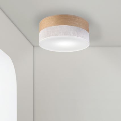 Потолочный светильник SIRJA WOOD 1xE27/15W/230V диаметр 35 см белый/дуб
