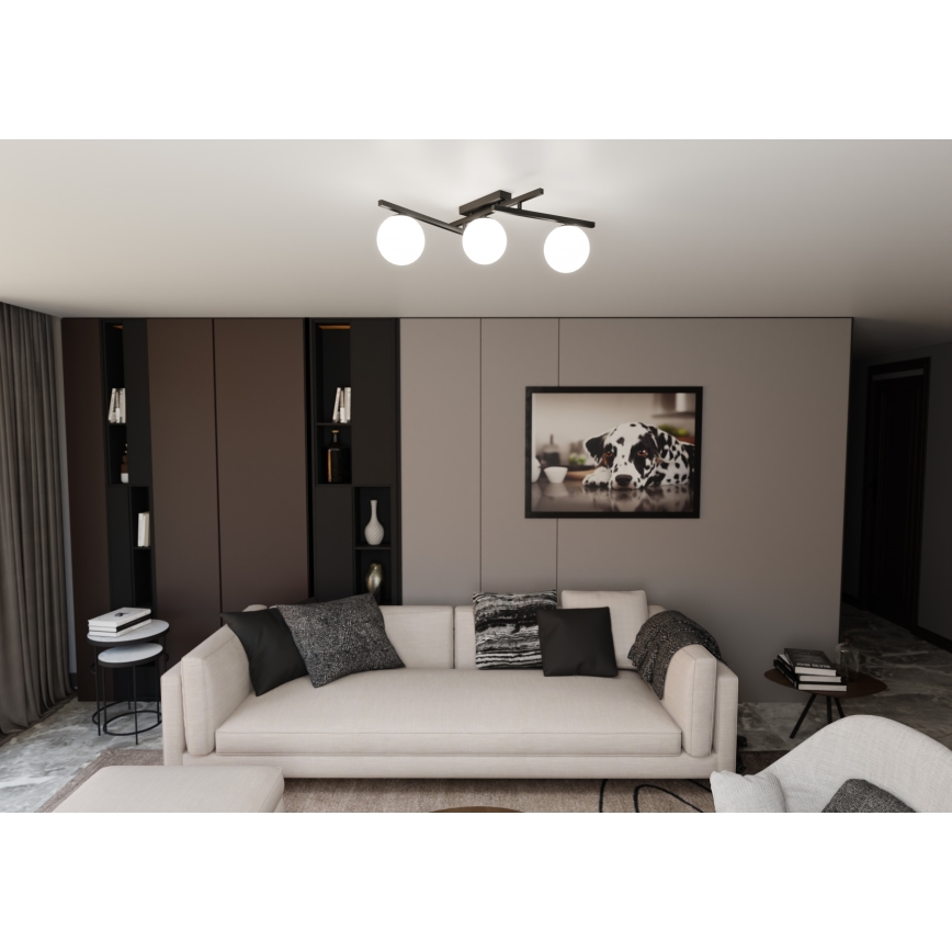 Потолочный светильник SMART 3xE14/10W/230V черный/белый