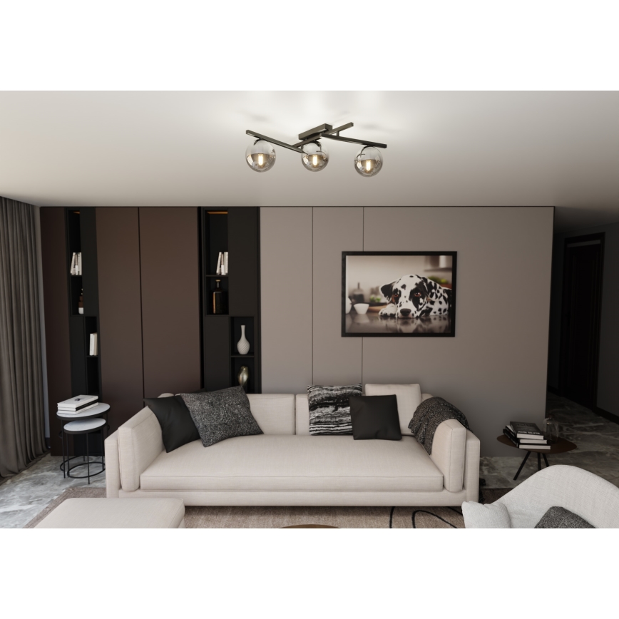 Потолочный светильник SMART 3xE14/10W/230V черный/серый