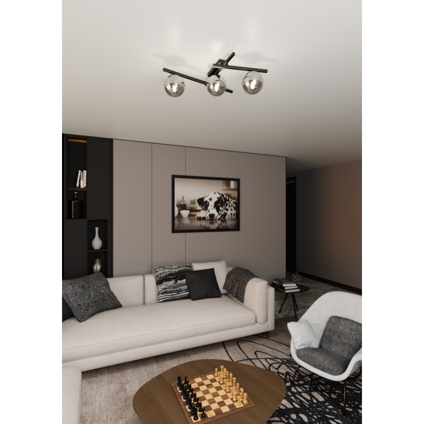 Потолочный светильник SMART 3xE14/10W/230V черный/серый