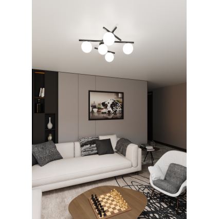 Потолочный светильник SMART 5xE14/10W/230V черный/белый