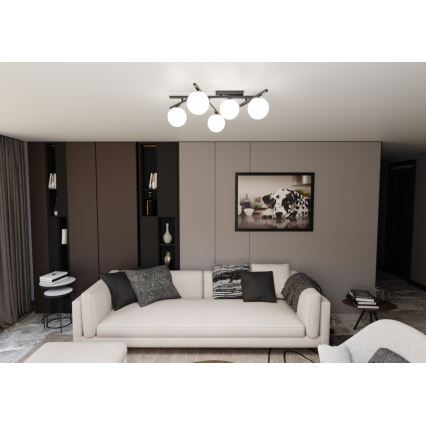 Потолочный светильник SMART 5xE14/10W/230V черный/белый