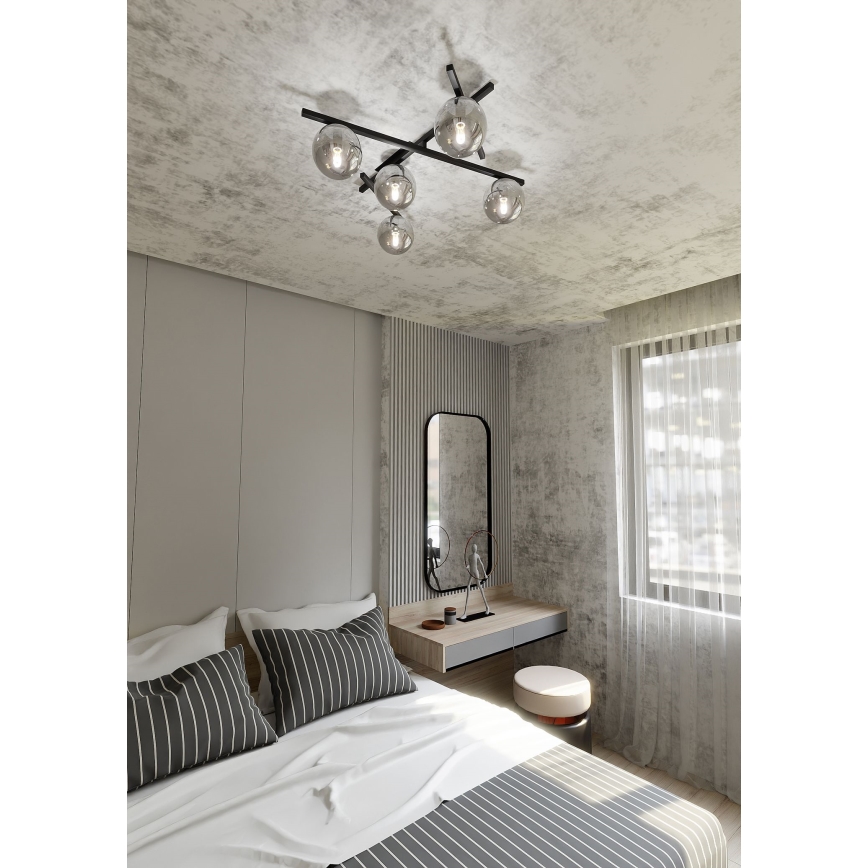 Потолочный светильник SMART 5xE14/10W/230V черный/серый