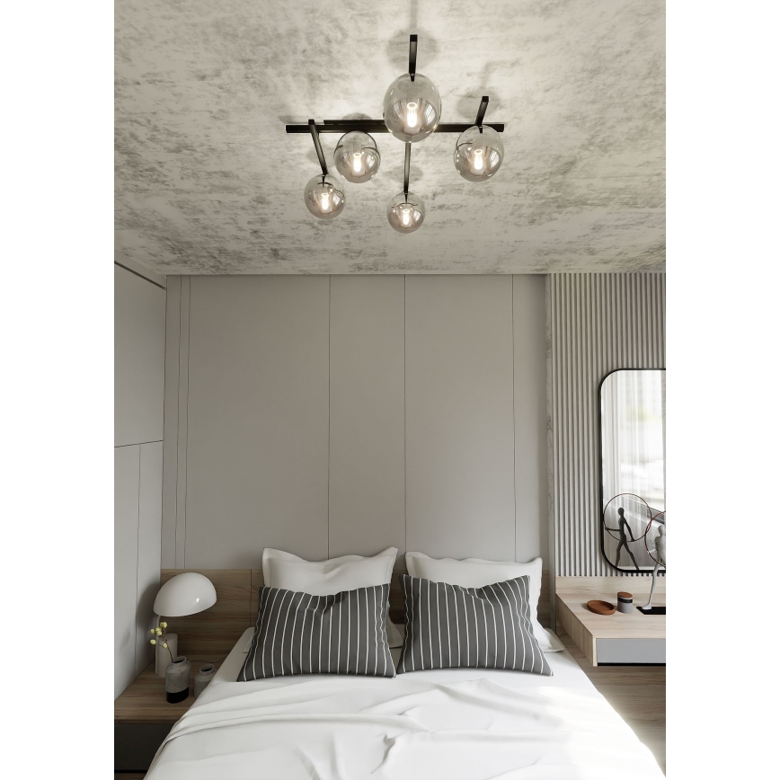 Потолочный светильник SMART 5xE14/10W/230V черный/серый