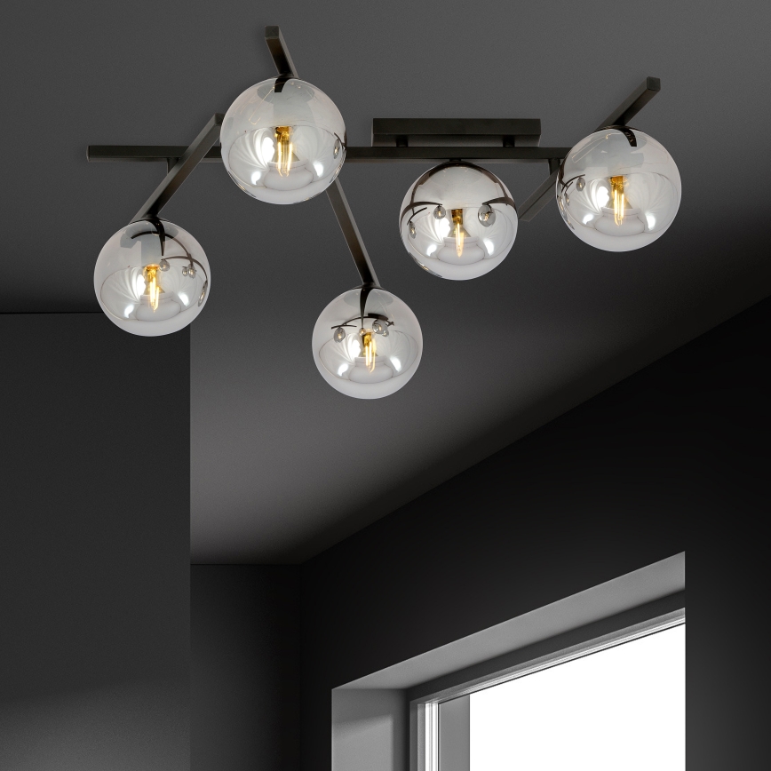 Потолочный светильник SMART 5xE14/10W/230V черный/серый