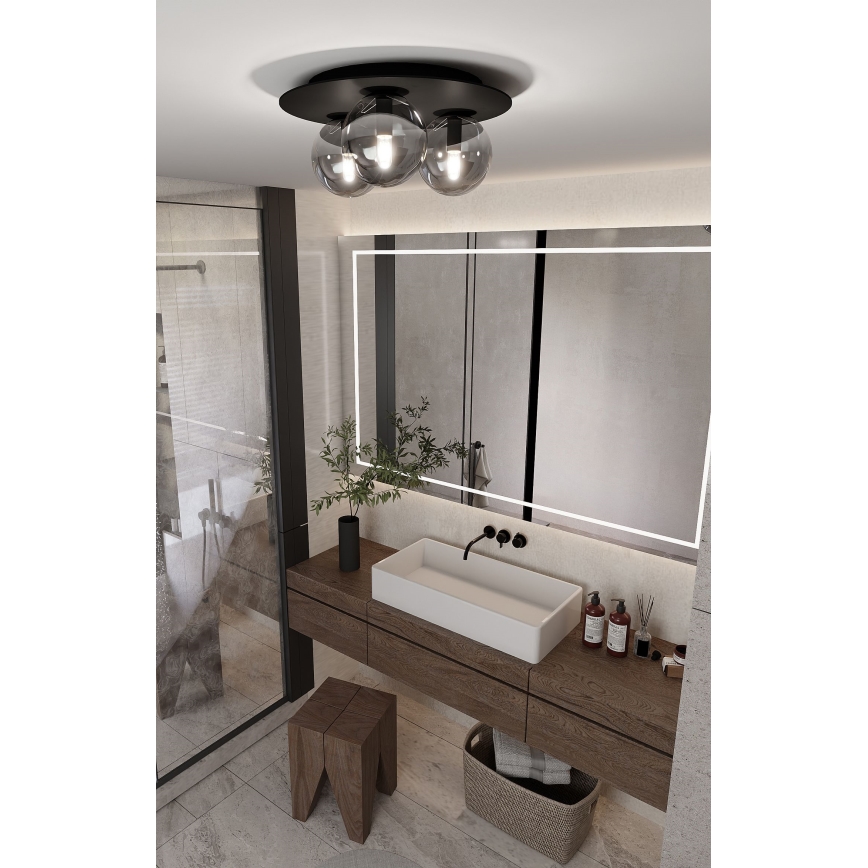 Потолочный светильник SOLAR 3xE14/10W/230V черный/серый