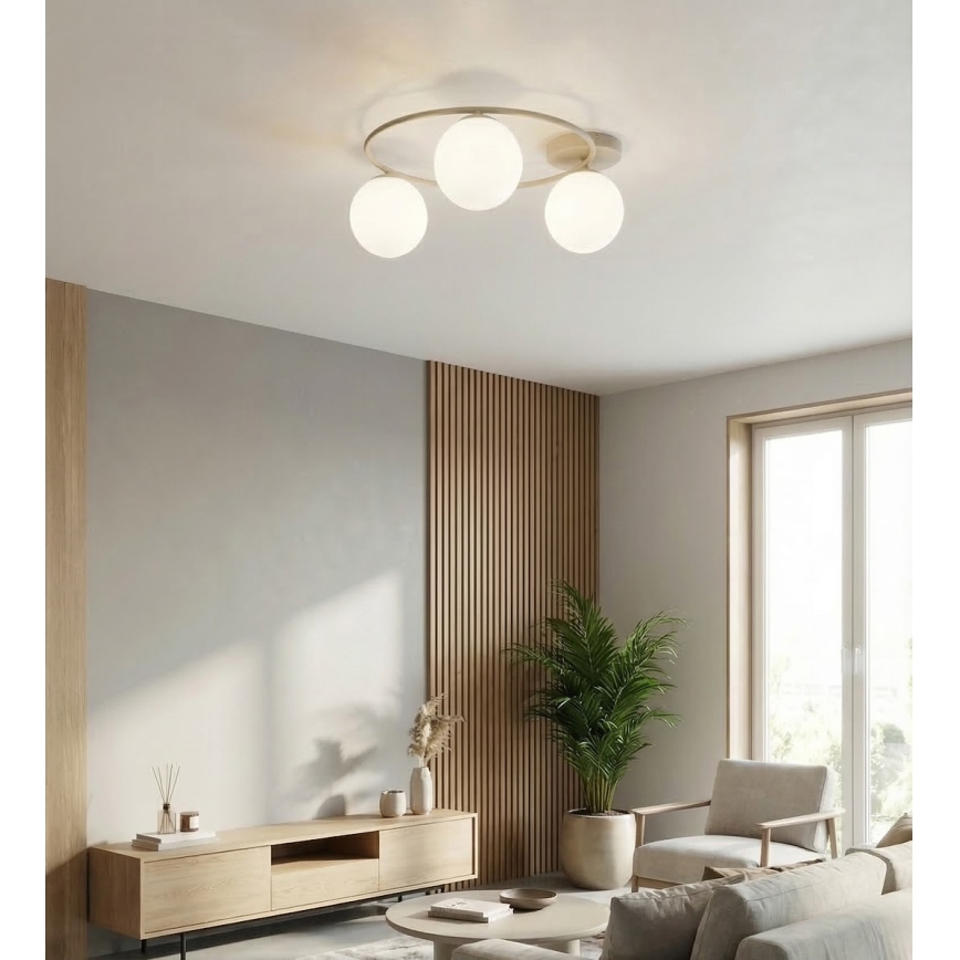 Потолочный светильник SOPRA 3xE14/10W/230V бежевый/белый