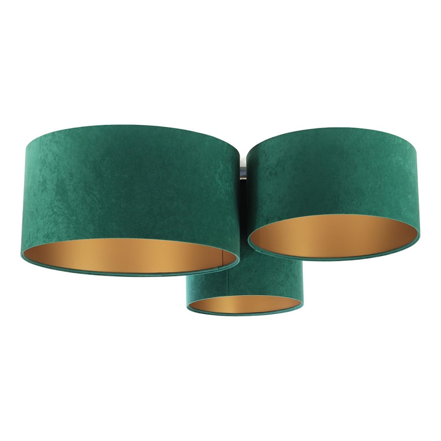 Потолочный светильник SPACE 3xE27/60W/230V зеленый/золотой