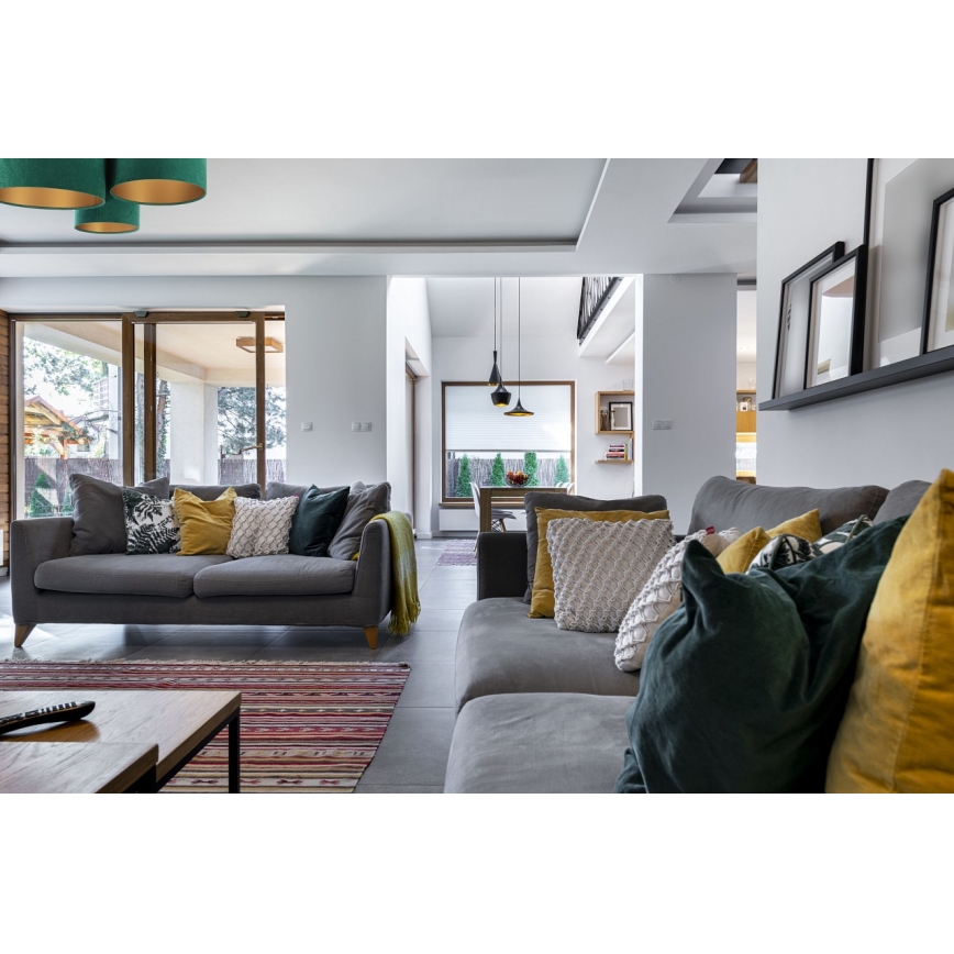 Потолочный светильник SPACE 3xE27/60W/230V зеленый/золотой