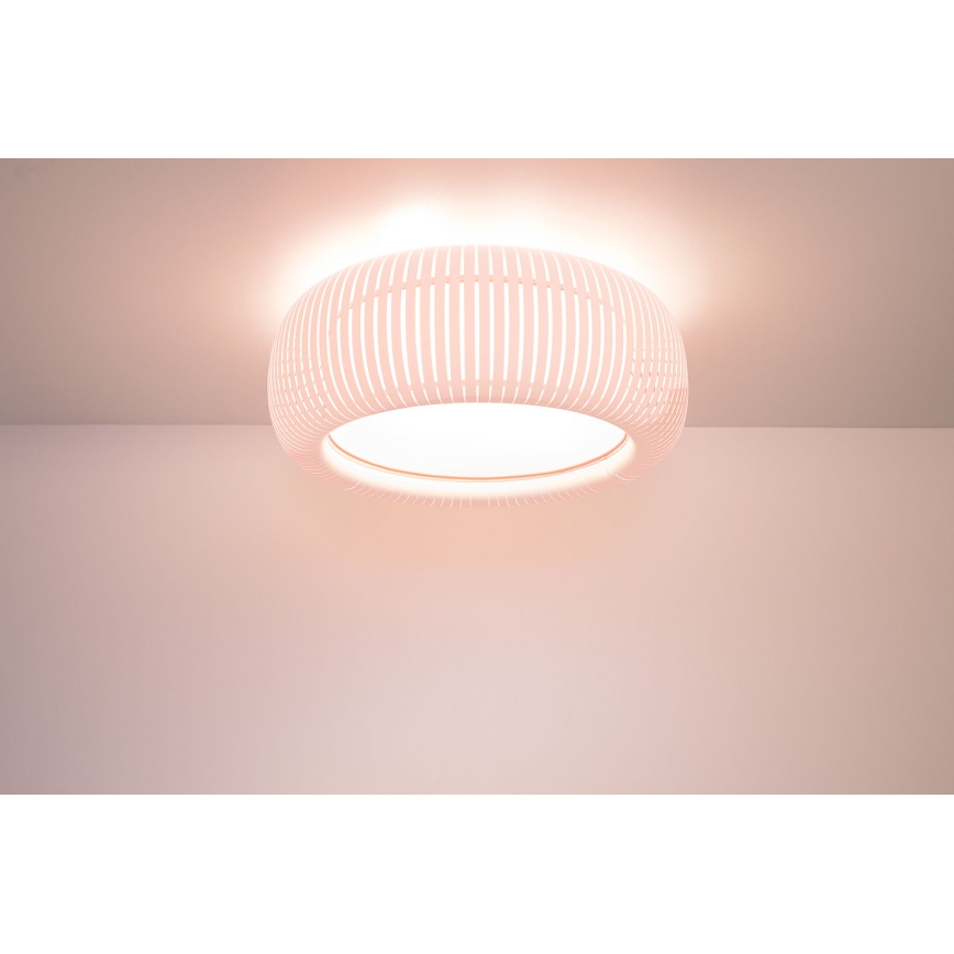 Потолочный светильник STRIPES 2xE27/40W/230V Ø 55 см белый/розовый