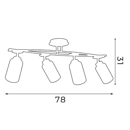 Потолочный светильник TOKIO 4xE27/60W/230V