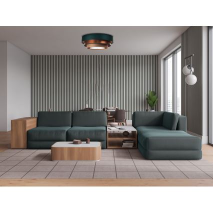 Потолочный светильник TRINITI 2xE27/60W/230V зелёный/медный/коричневый