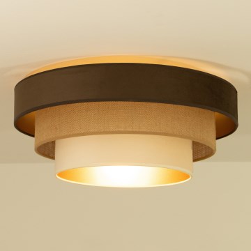 Потолочный светильник WENTA 1xE27/60W/230V Ø 50 см коричневый/джут/бежевый