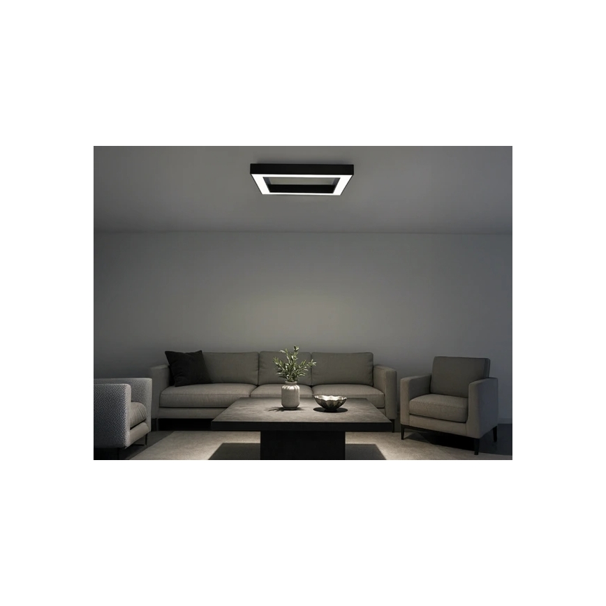 Потолочный светодиодный светильник LED/100 Вт/230 В 3000/4000/6500 К 80×80 см чёрный