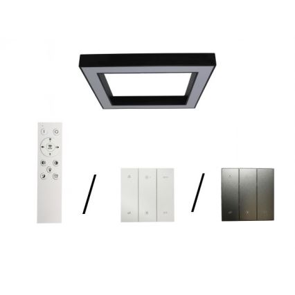 Потолочный светодиодный светильник LED/100 Вт/230 В 3000/4000/6500 К 80×80 см чёрный