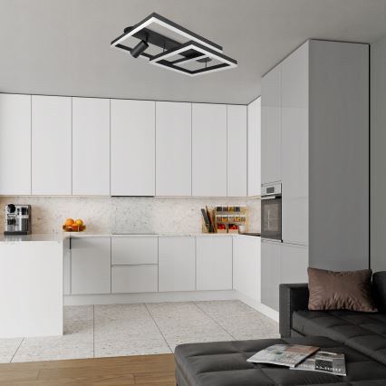 Потолочный светодиодный светильник LED/38W/230V + 1xGU10/30W чёрный