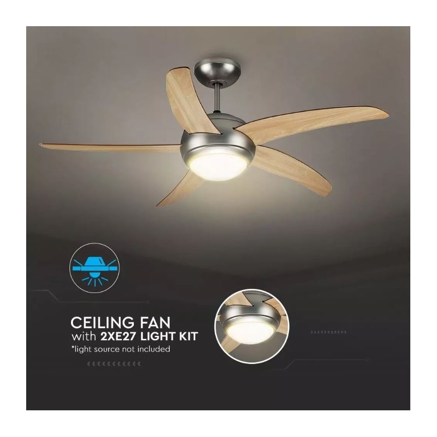 Потолочный вентилятор 2xE27/20W/230V диаметр 132 см + дистанционное управление