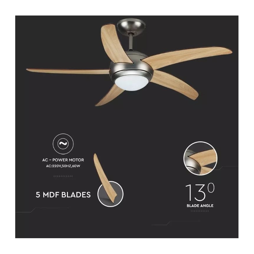 Потолочный вентилятор 2xE27/20W/230V диаметр 132 см + дистанционное управление