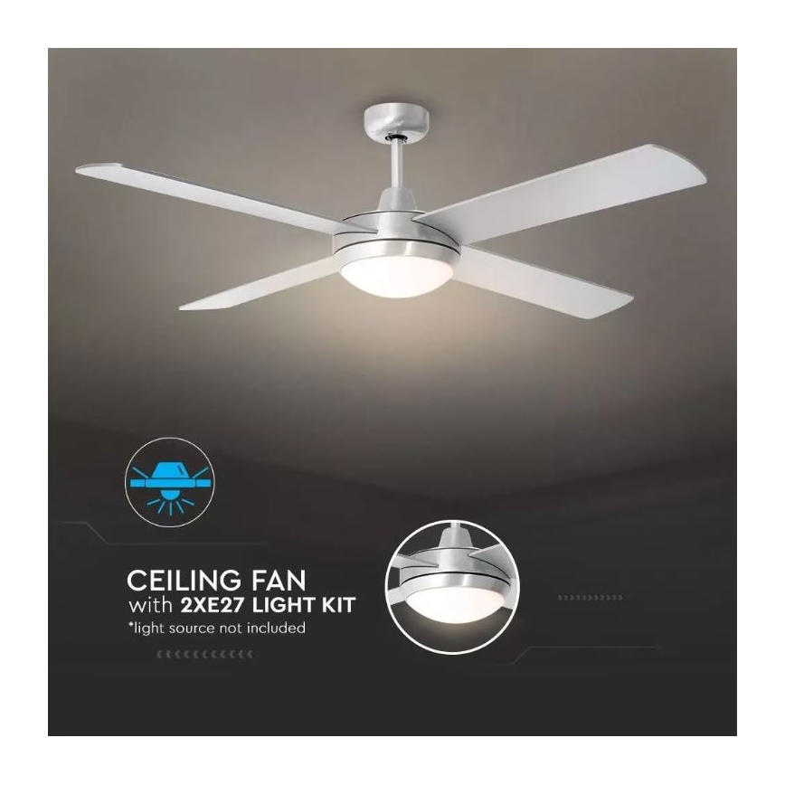 Потолочный вентилятор 2xE27/20W/230V + пульт ДУ