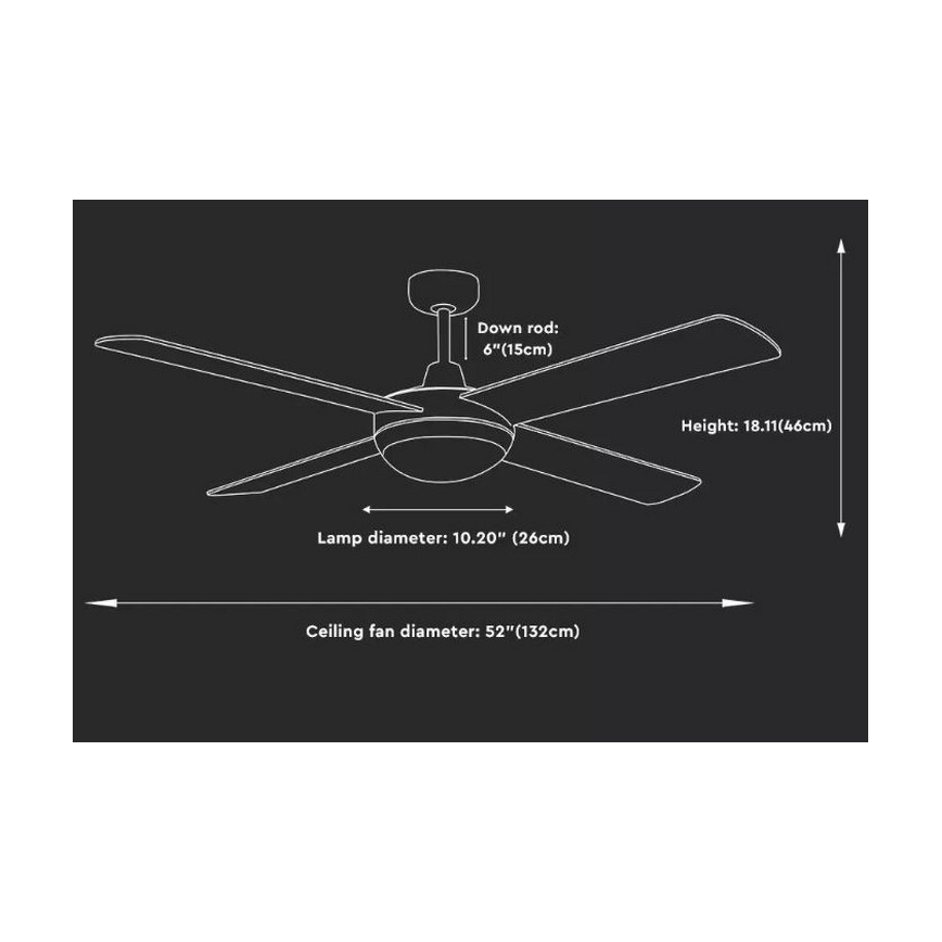 Потолочный вентилятор 2xE27/20W/230V + пульт ДУ