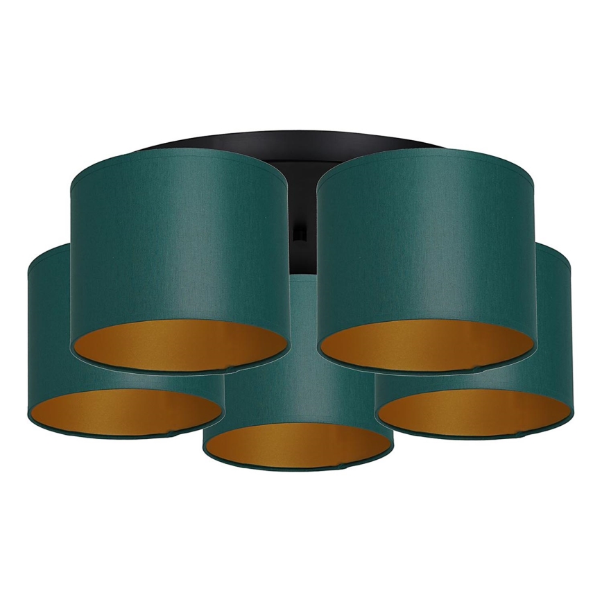 Потолочна люстра ARDEN 5xE27/60W/230V зелено-золота