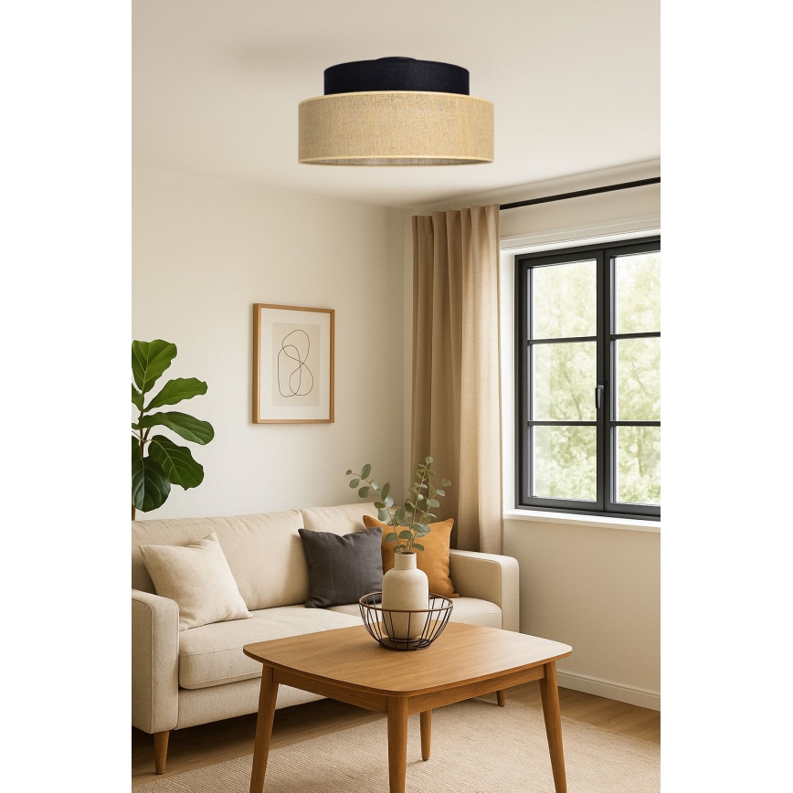 Потолочный светильник BOHO 1xE27/60W/230V черный/бежевый