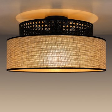 Потолочный светильник BOHO 1xE27/60W/230V черный/ротанг