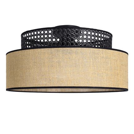 Потолочный светильник BOHO 1xE27/60W/230V черный/ротанг