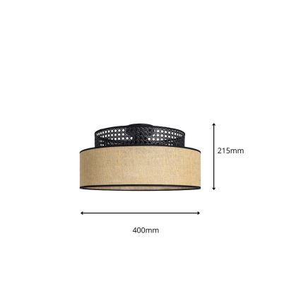 Потолочный светильник BOHO 1xE27/60W/230V черный/ротанг