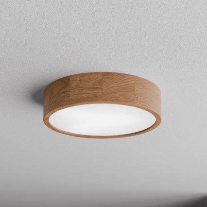 Потолочный светильник для ванной комнаты CLEO с датчиком — 3xE27/24W/230V, диаметр 37,5 см, степень защиты IP54, отделка дуб