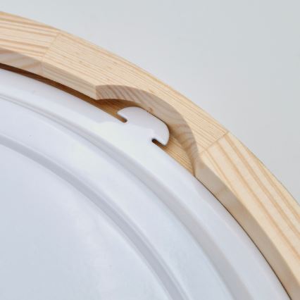 Потолочный светильник для ванной комнаты NATURAL 3xE27/15W/230V IP54 сосна ø 37 cm - FSC сертифицировано