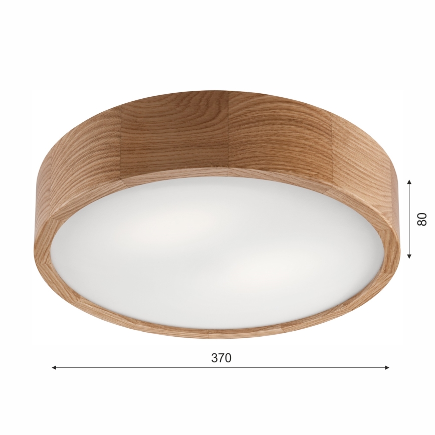 Потолочный светильник для ванной комнаты OAK 3xE27/15W/230V дуб диаметр 37 см IP54 - сертифицировано FSC